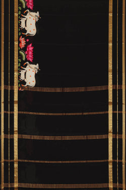 Image of Printed Binny Crepe Black Saree