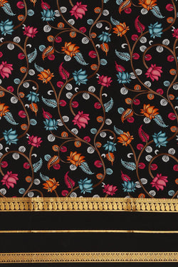Image of Printed Binny Crepe Black Saree