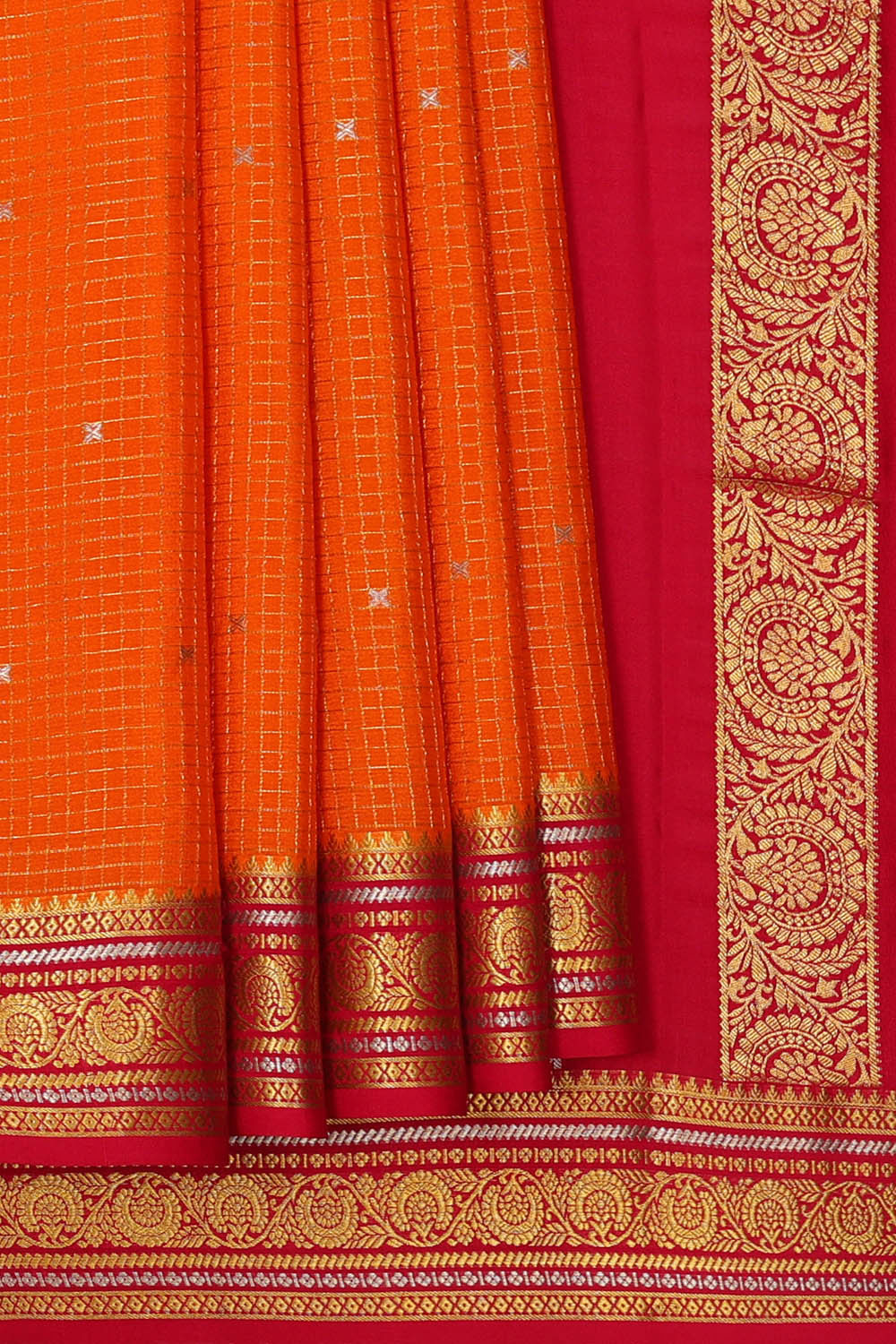 Binny Crepe Orange Saree