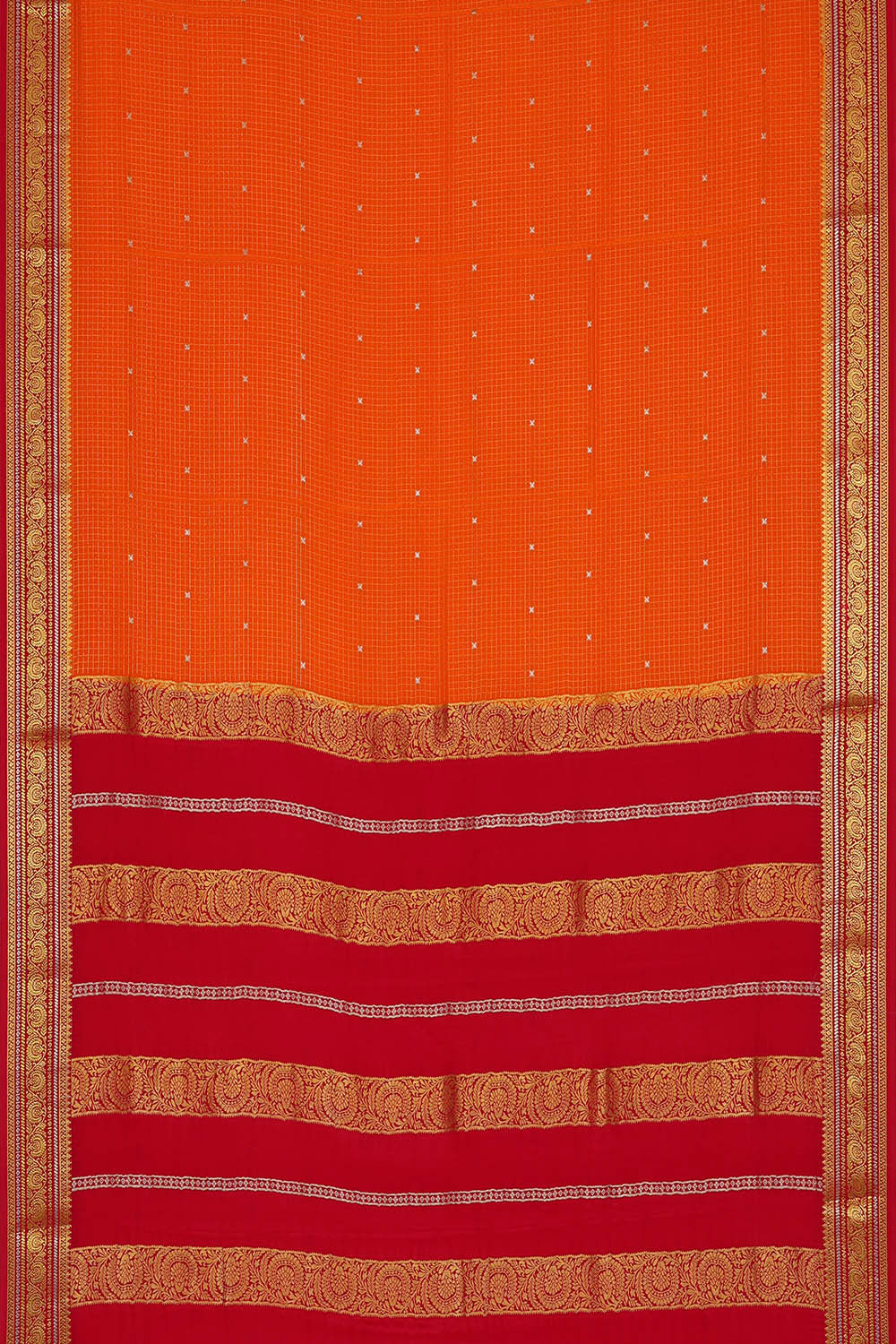 Binny Crepe Orange Saree
