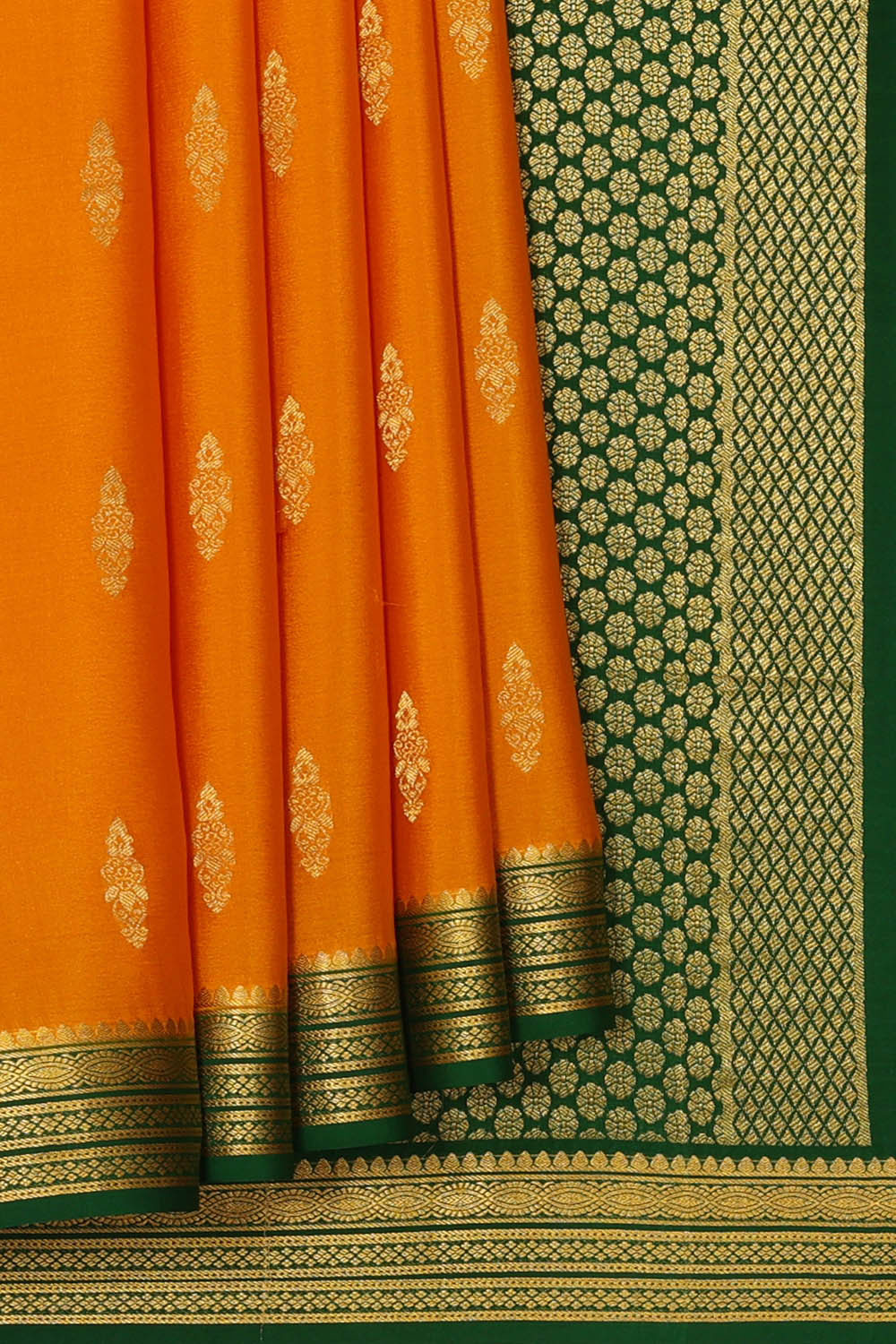 Image of Binny Crepe Mustard Yellow Saree