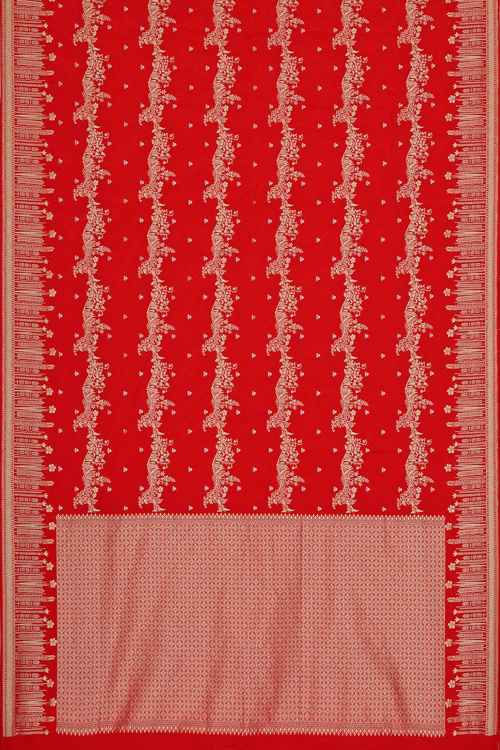 Image of Banarasi Silk Red Saree