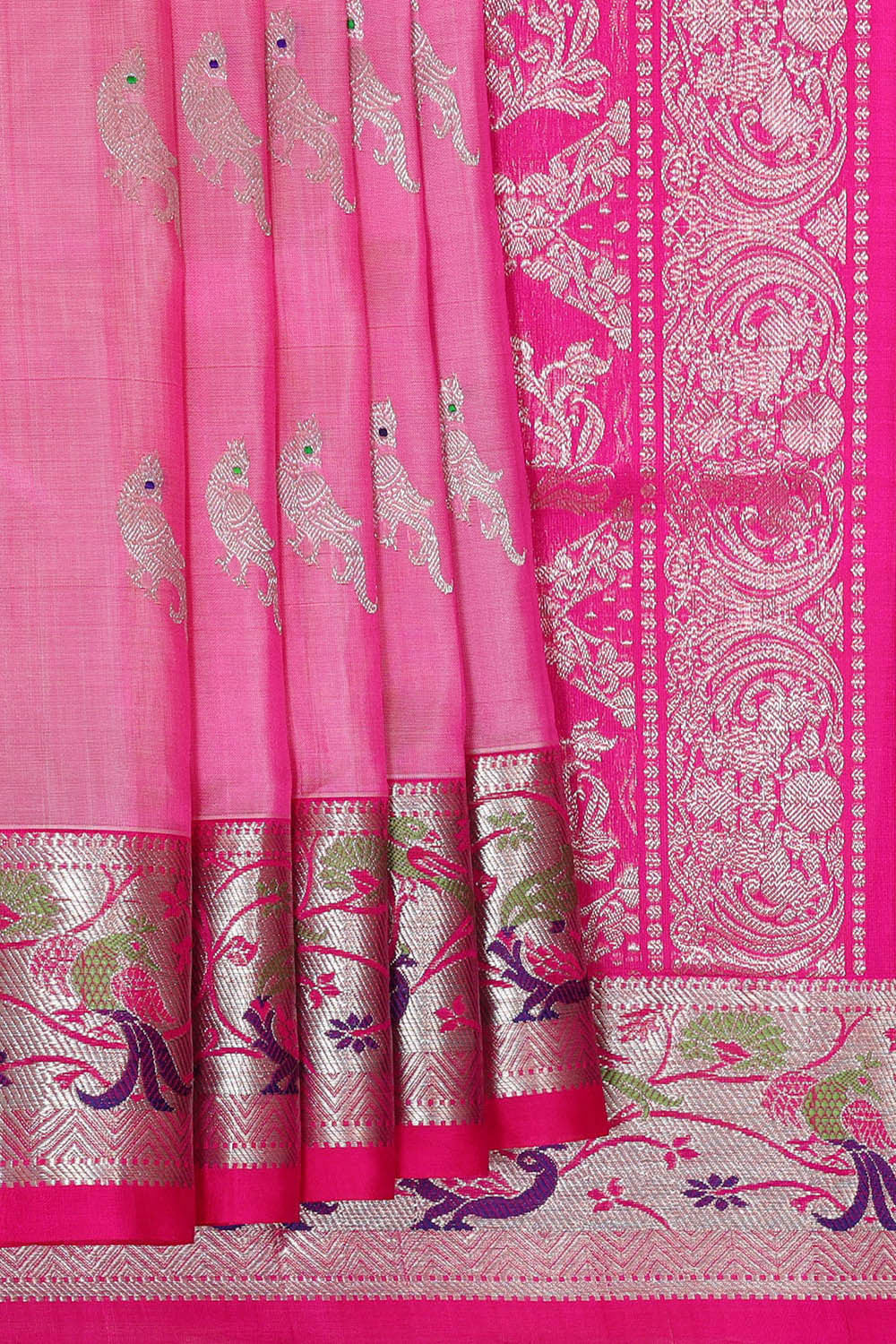 Image of Venkatagiri Silk Pink Saree