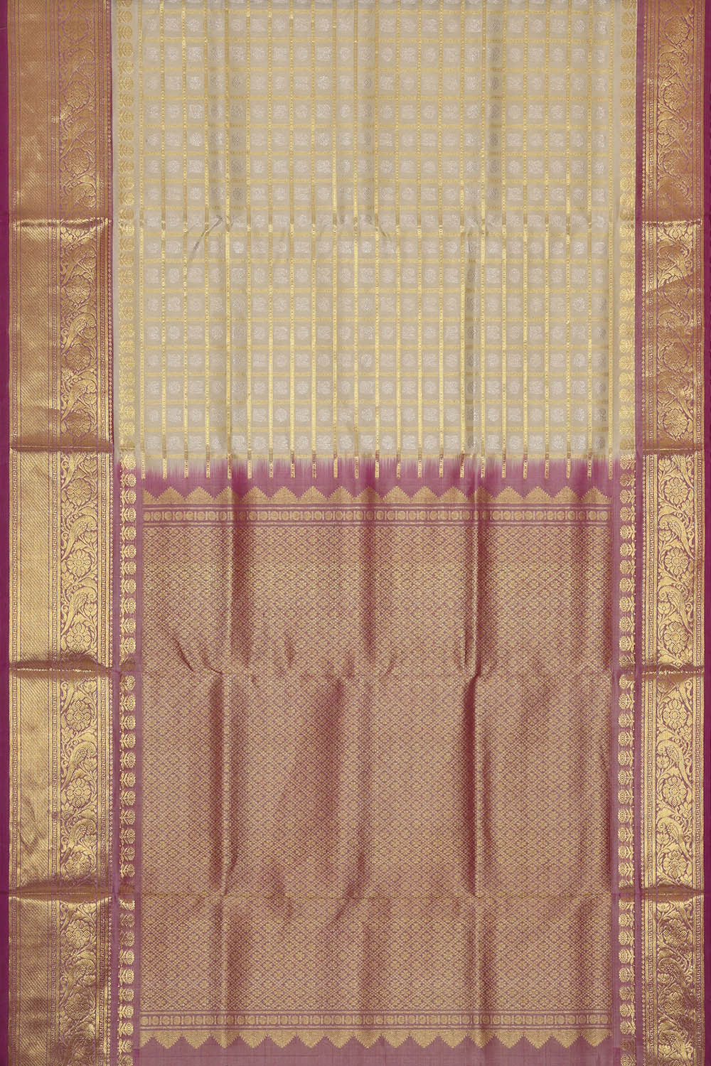 Image of Venkatagiri Silk Cream Saree