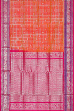 Image of Venkatagiri Silk Orange Saree