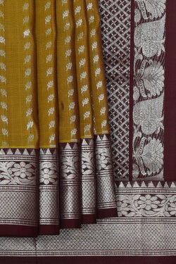 Image of Venkatagiri Silk Mehndi Green Saree