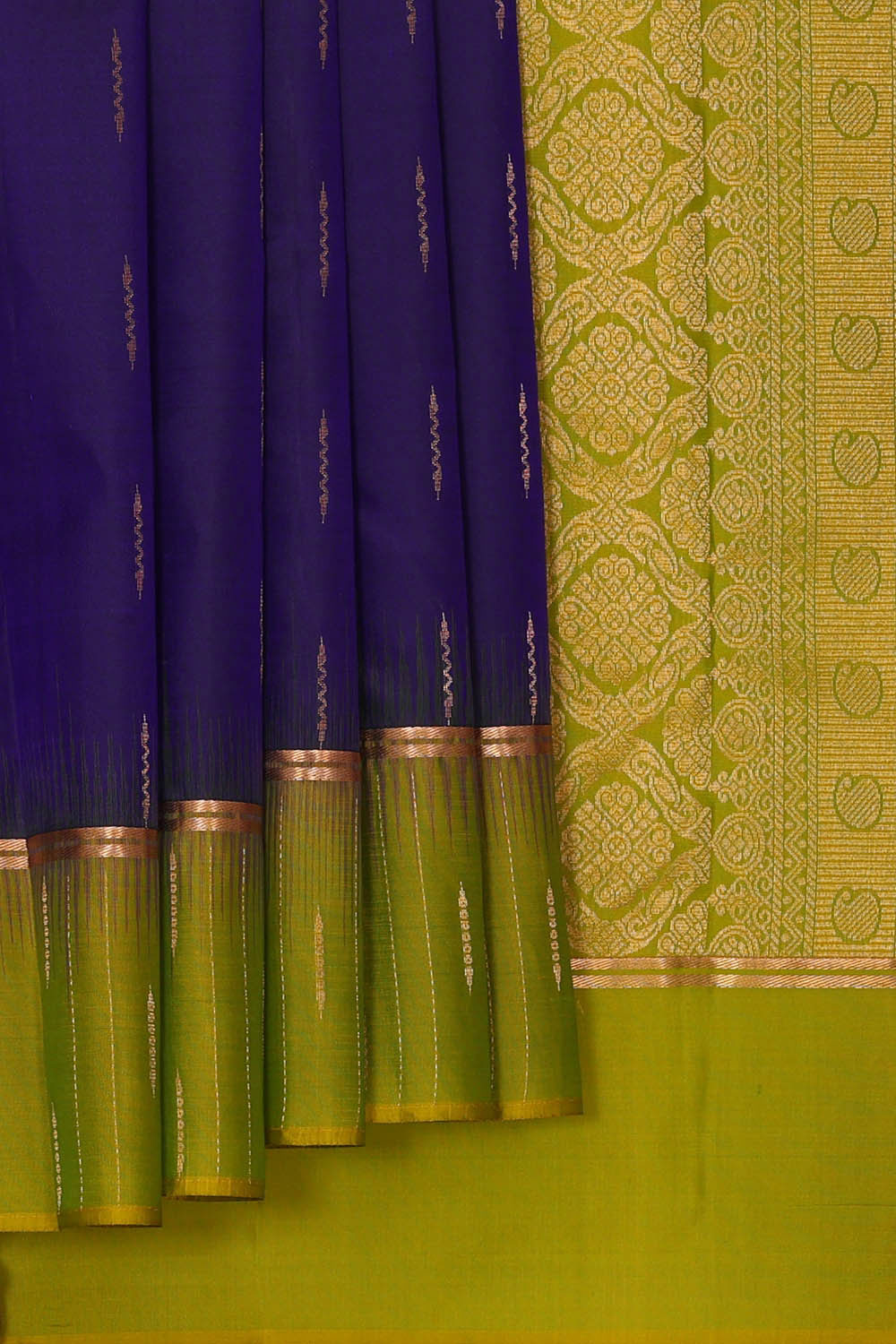 Image of Kanchipattu Violet Blue Brocade Saree