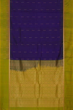 Image of Kanchipattu Violet Blue Brocade Saree