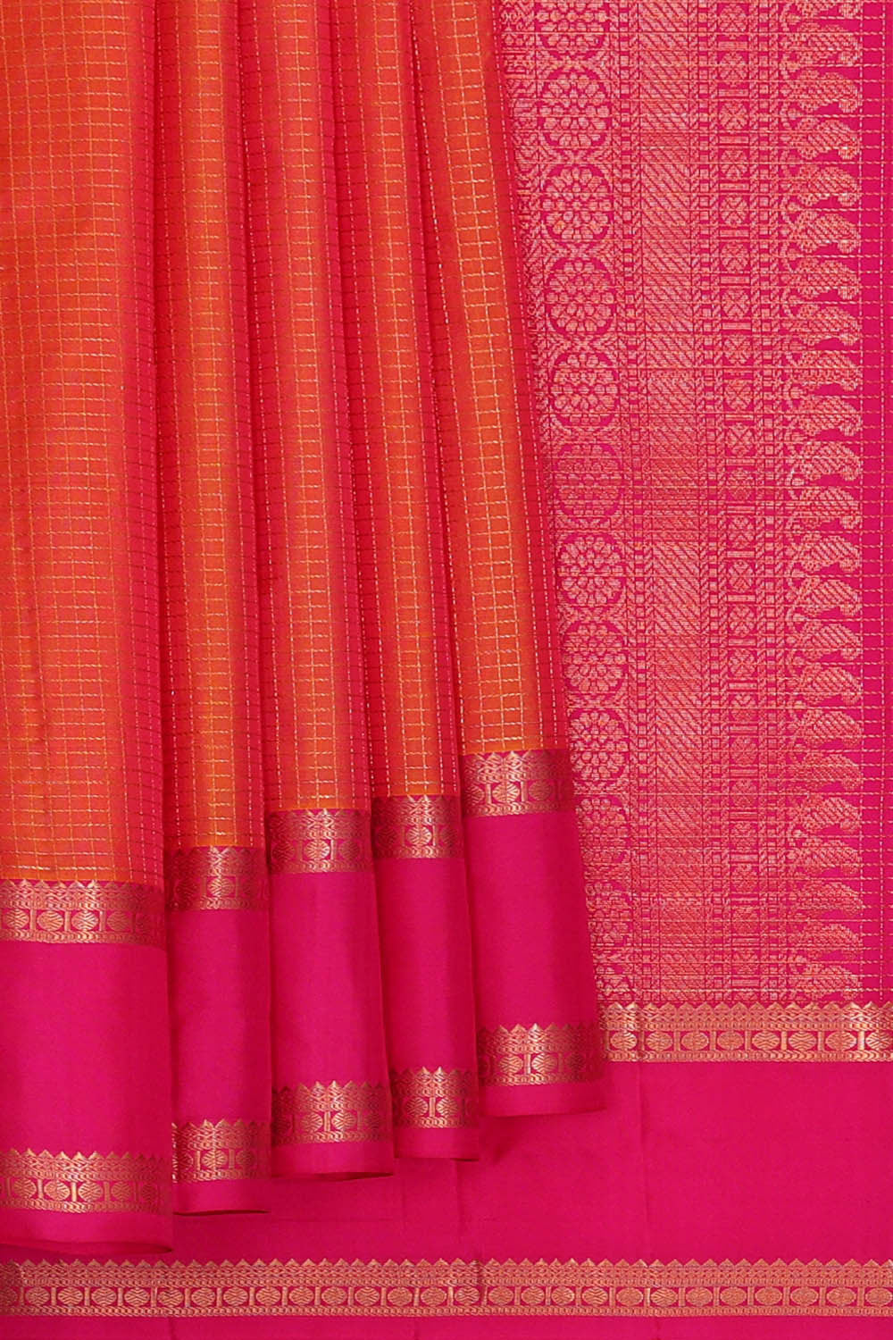 Kanchipattu Orange Brocade Saree