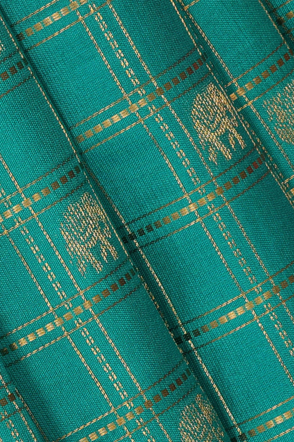 Image of Kanchipattu Deep Sea Green Brocade Saree