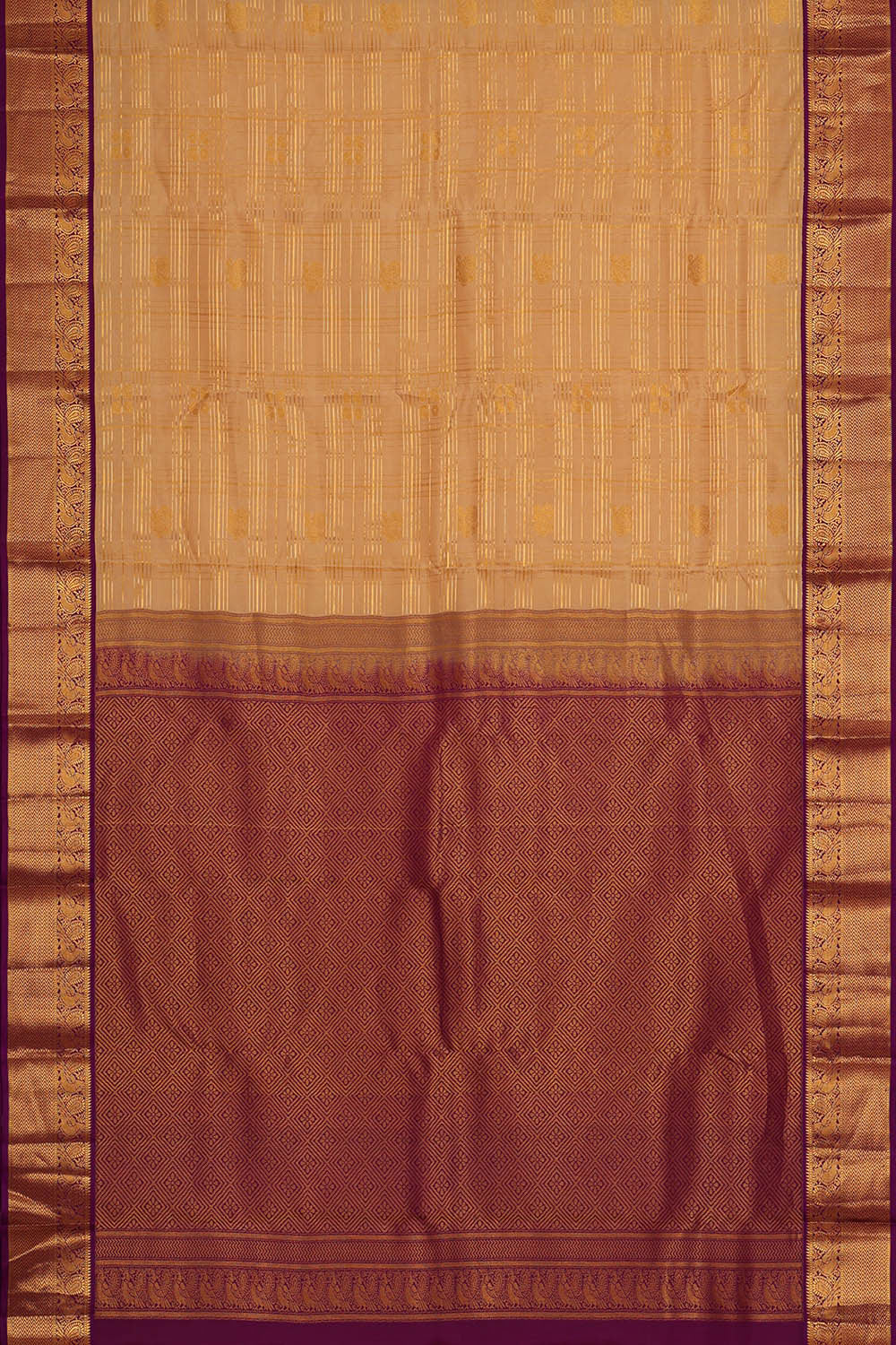 Kanchipattu Light Peach Brocade Saree