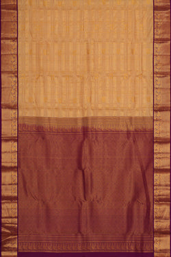 Image of Kanchipattu Light Peach Brocade Saree