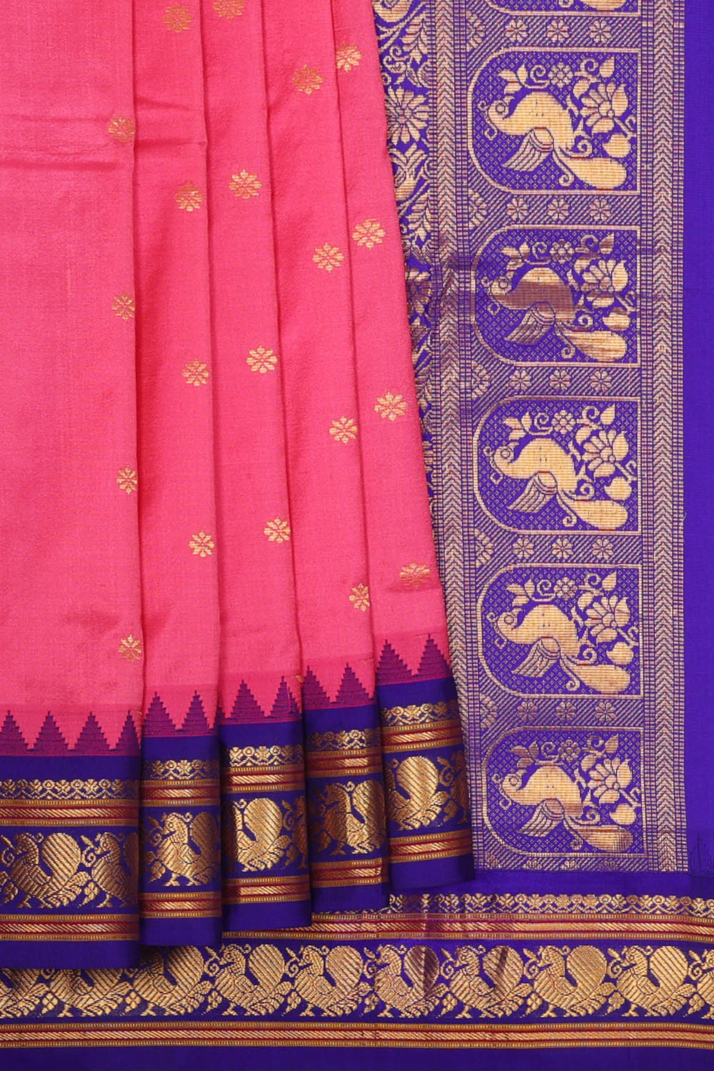 Image of Pink Narayanpet Silk Saree