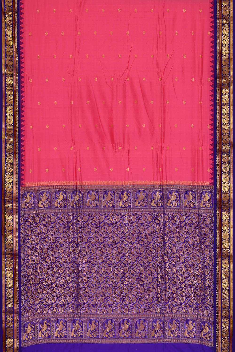 Image of Pink Narayanpet Silk Saree
