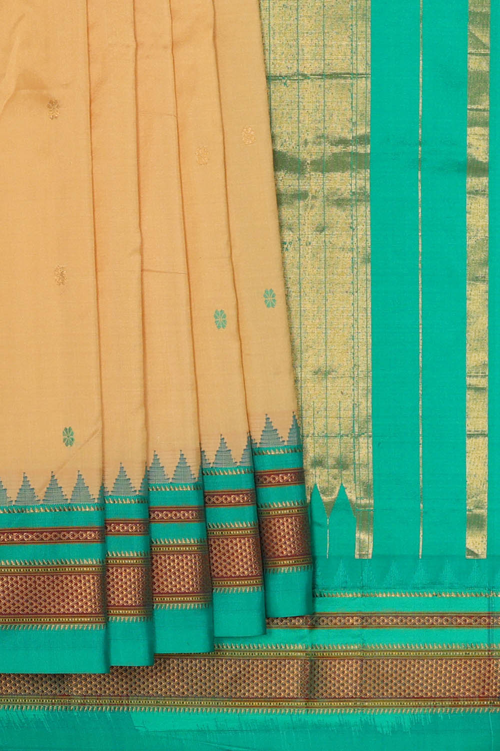 Image of Beige Narayanpet Silk Saree