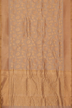 Image of Chanderi Silk Dark Cream Saree