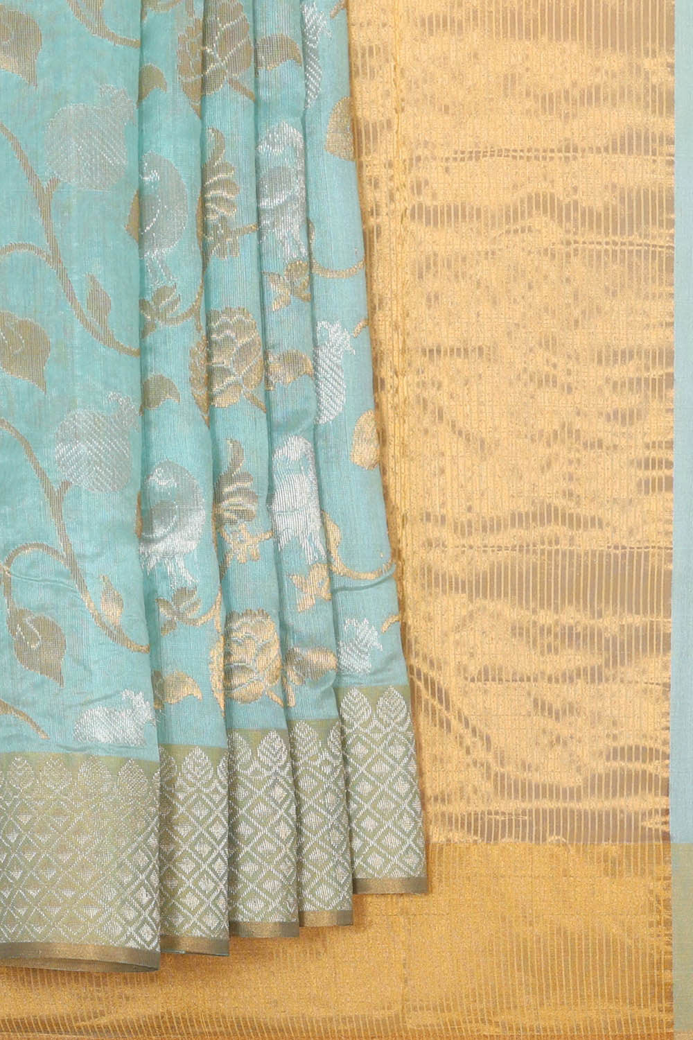Chanderi Silk Ice Blue Saree