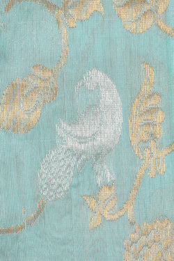 Image of Chanderi Silk Ice Blue Saree