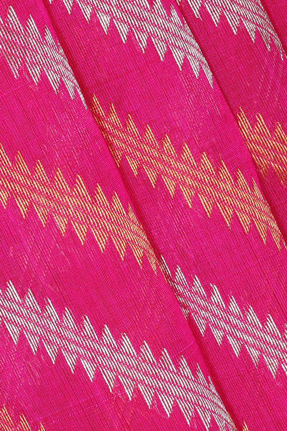 Image of Chanderi Silk Rani Pink Saree