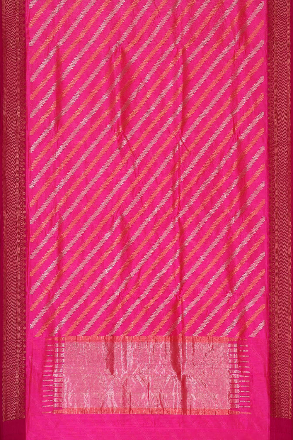 Image of Chanderi Silk Rani Pink Saree