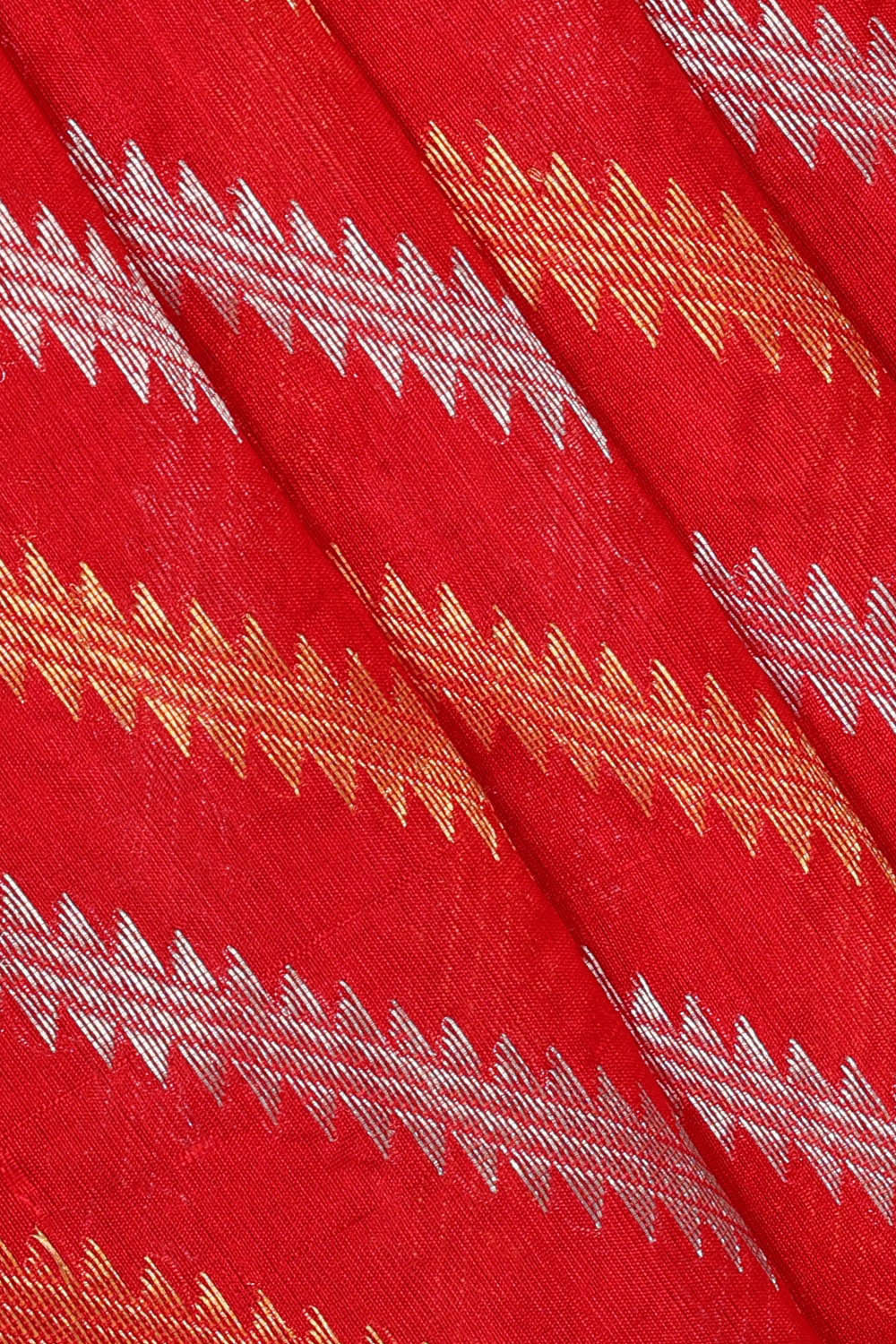 Chanderi Silk Red Saree