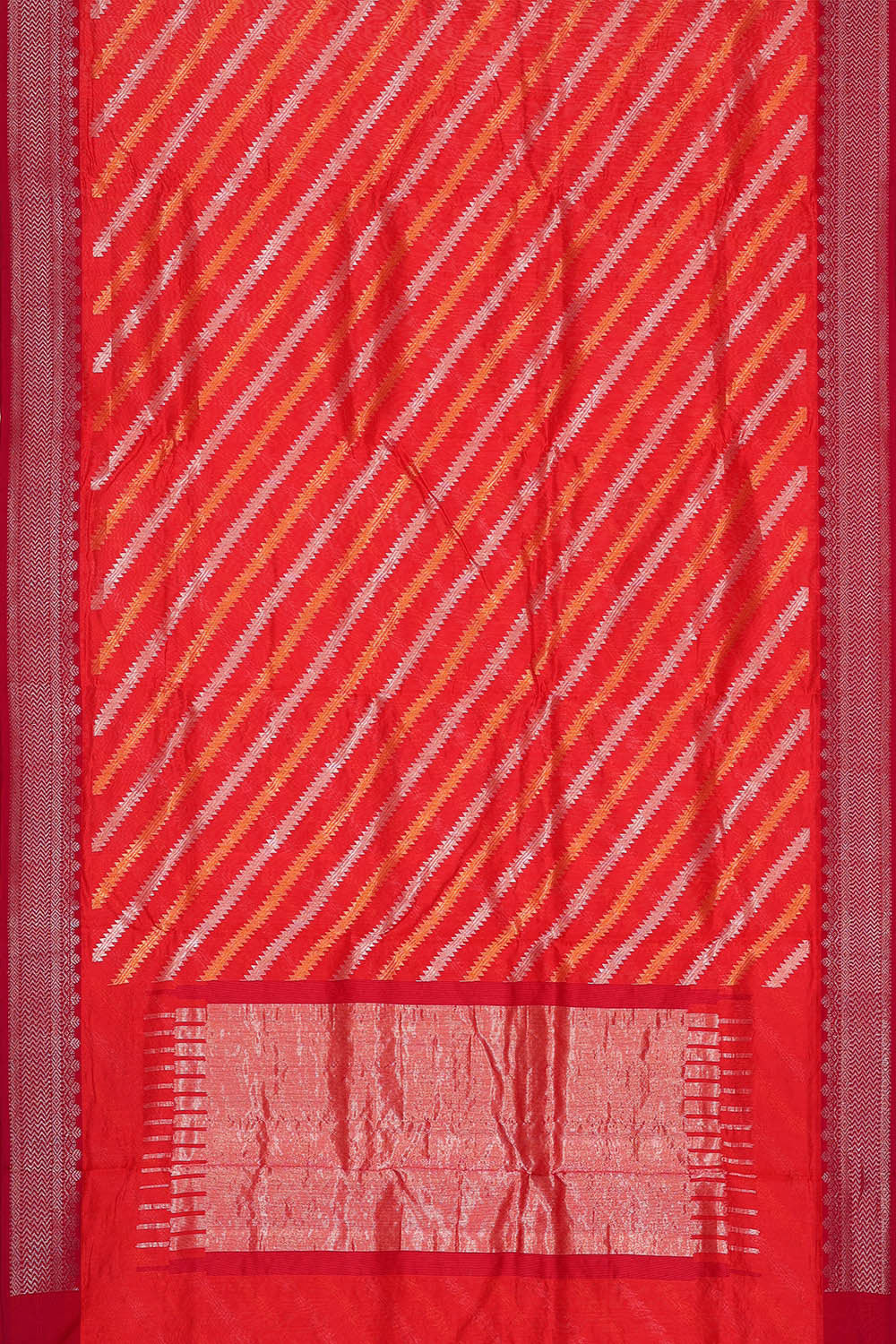 Chanderi Silk Red Saree