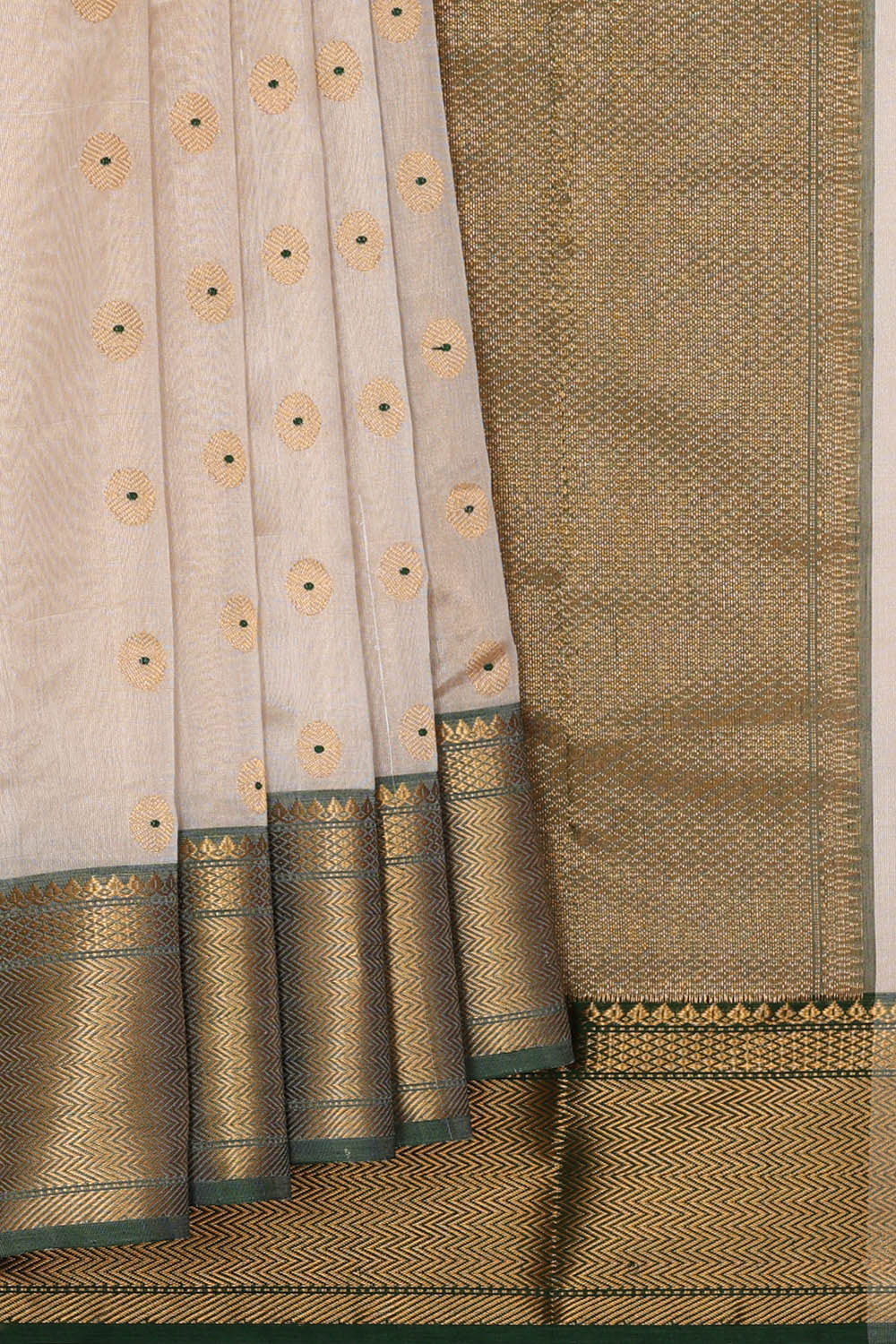 Chanderi Silk Cream Saree