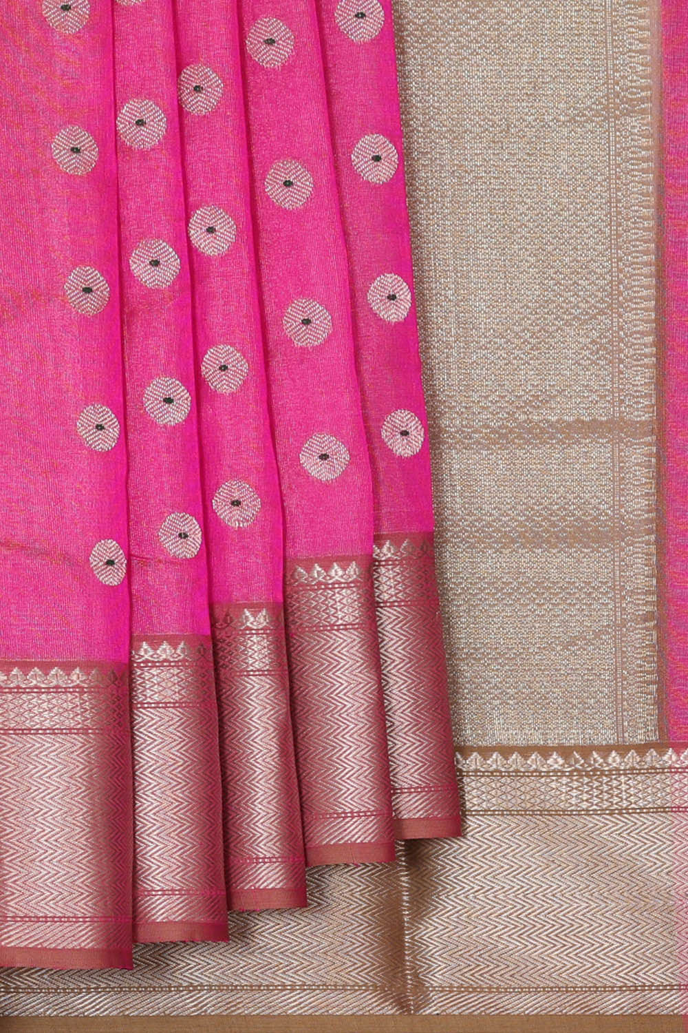 Image of Chanderi Silk Pink Saree