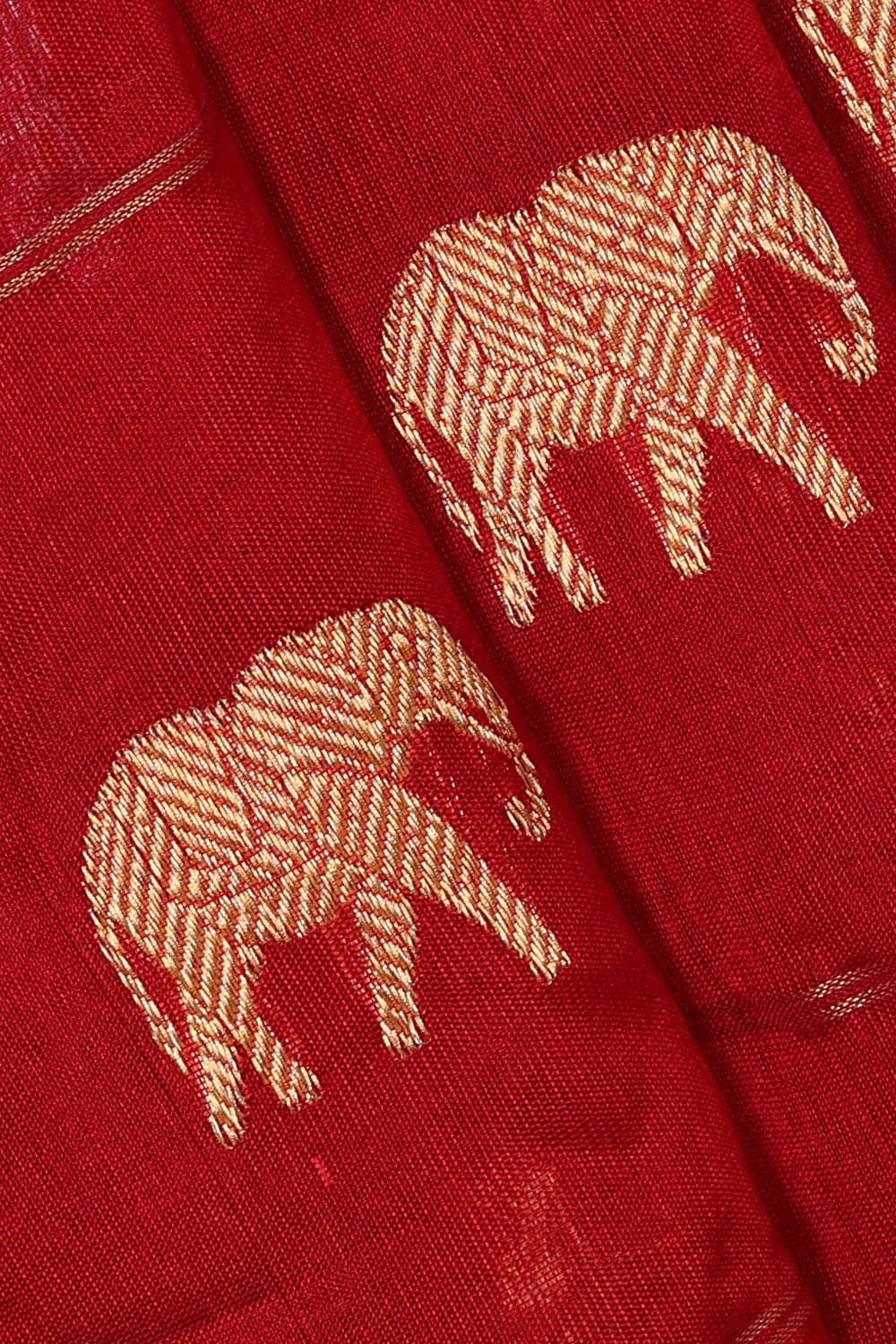 Image of Chanderi Silk Red Saree