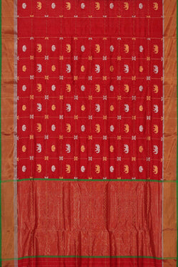 Image of Chanderi Silk Red Saree