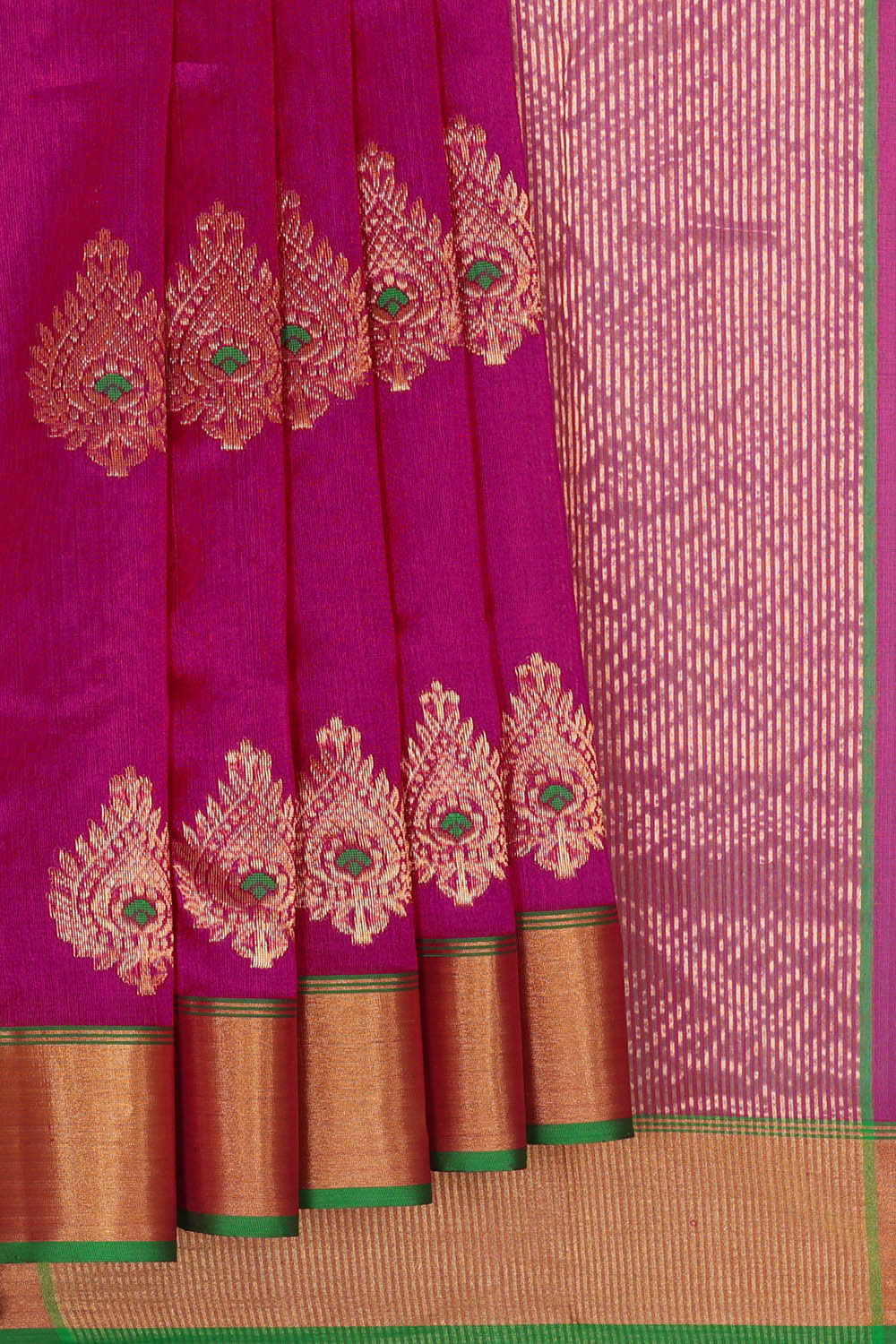 Image of Chanderi Silk Magenta Saree