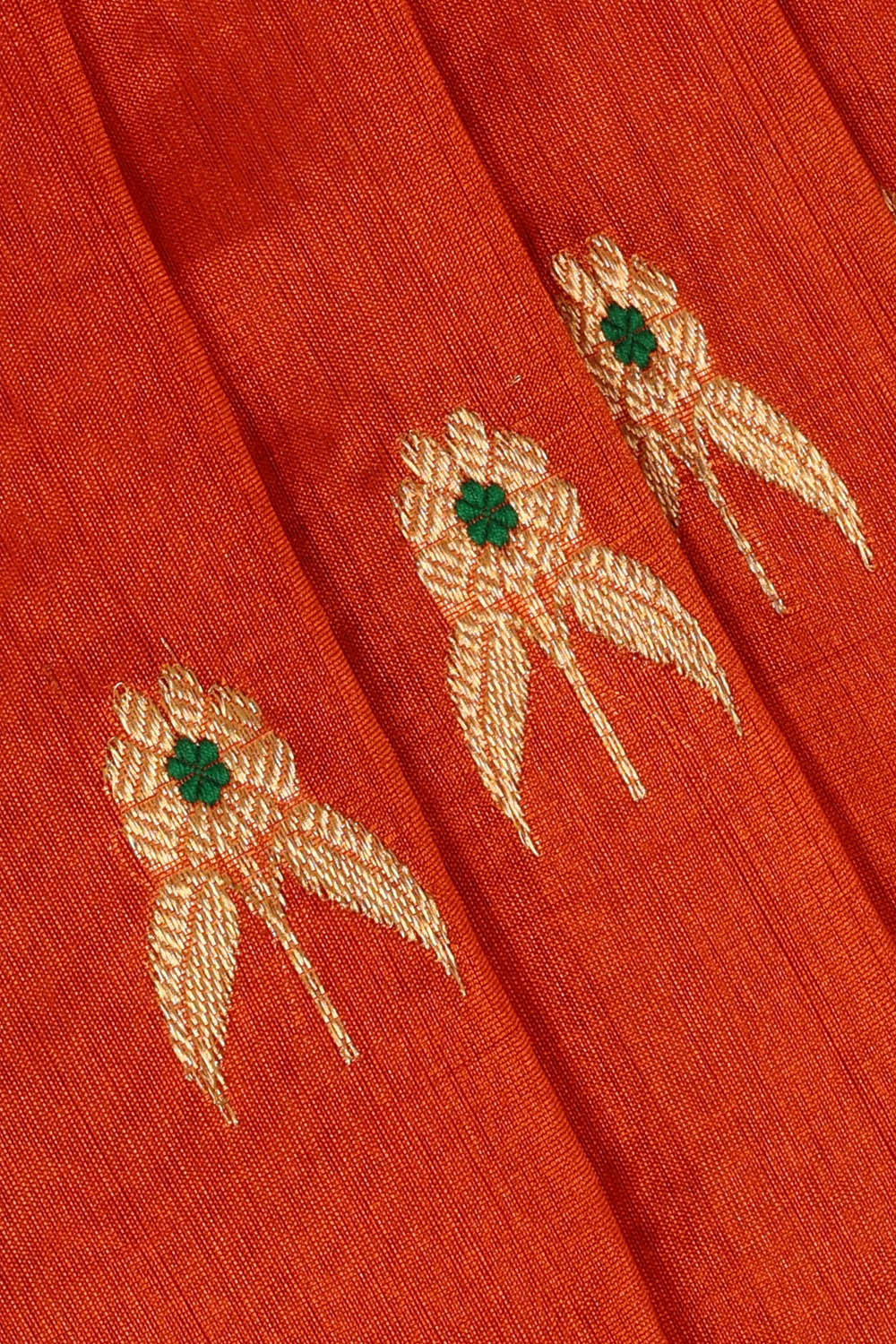 Image of Chanderi Silk Dark Orange Saree