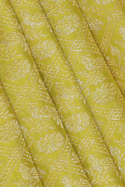 Image of Kanchipattu Yellowish Green Brocade Saree