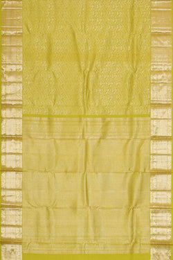 Image of Kanchipattu Yellowish Green Brocade Saree