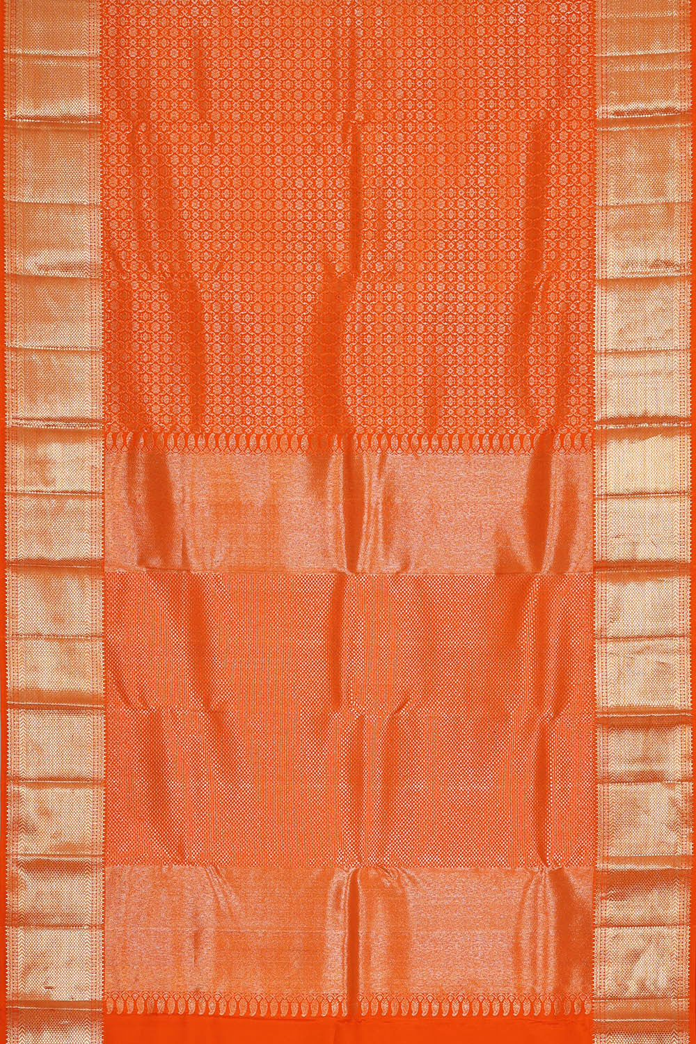Image of Kanchipattu Orange Brocade Saree