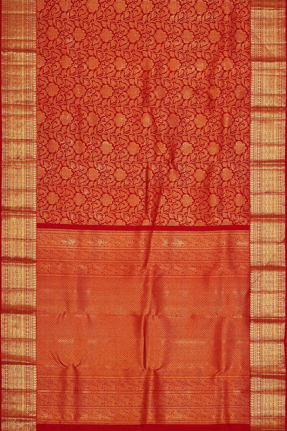 Image of Kanchipattu Red Brocade Saree