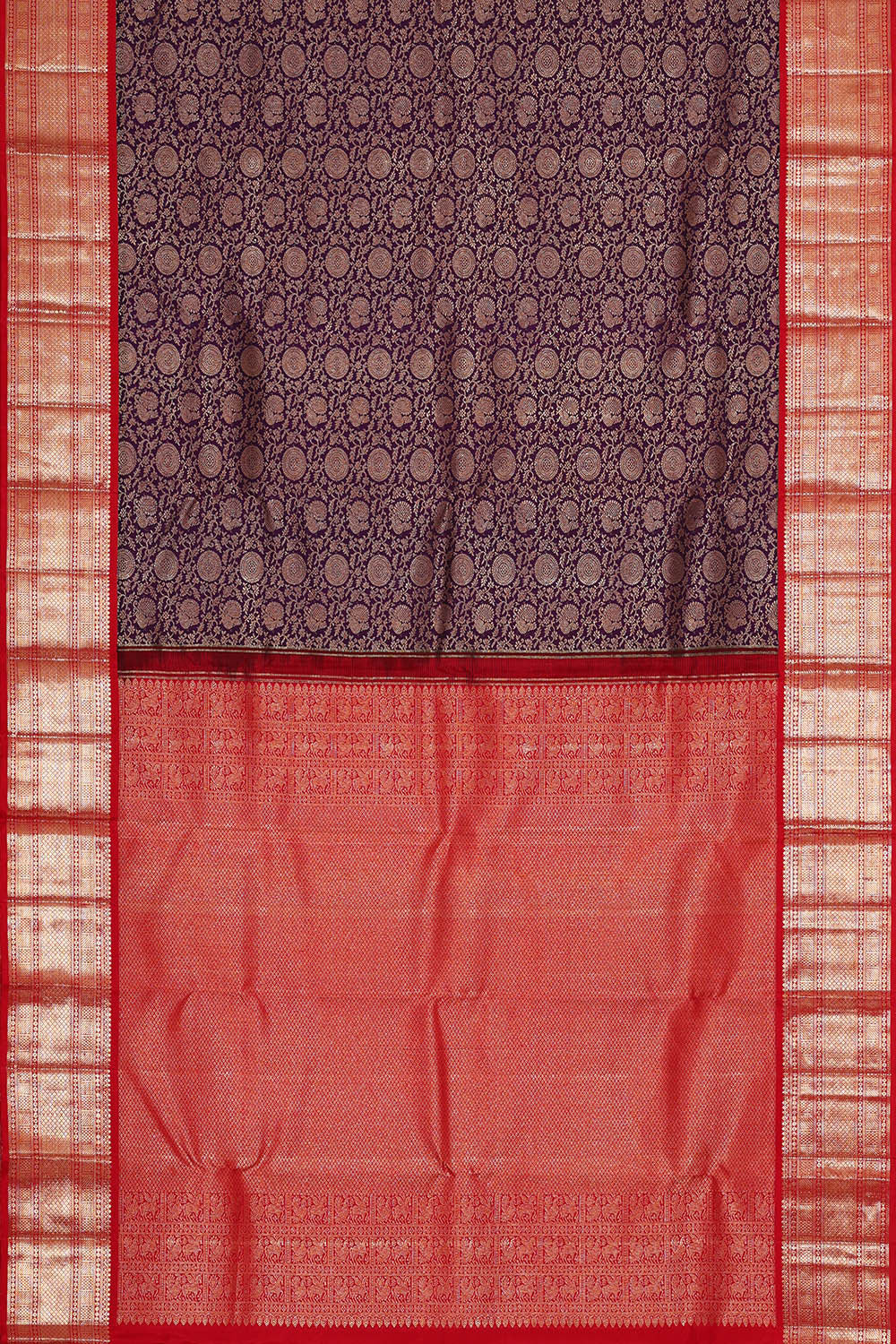 Image of Kanchipattu Purple Brocade Saree