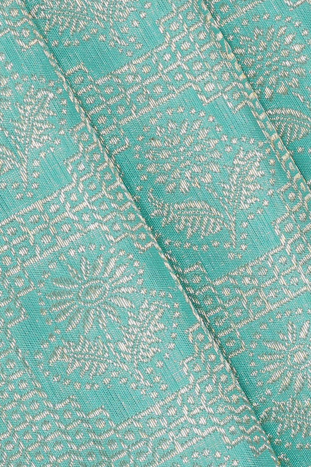 Image of Kanchipattu Sea Blue Brocade Saree