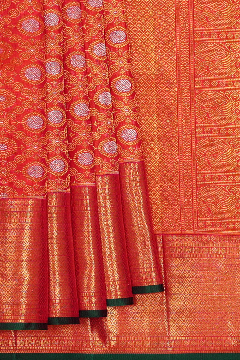 Image of Kanchipattu Red Brocade Saree