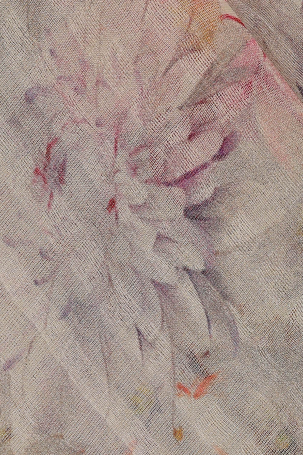 Image of A Floral Printed Grey Georgette Saree