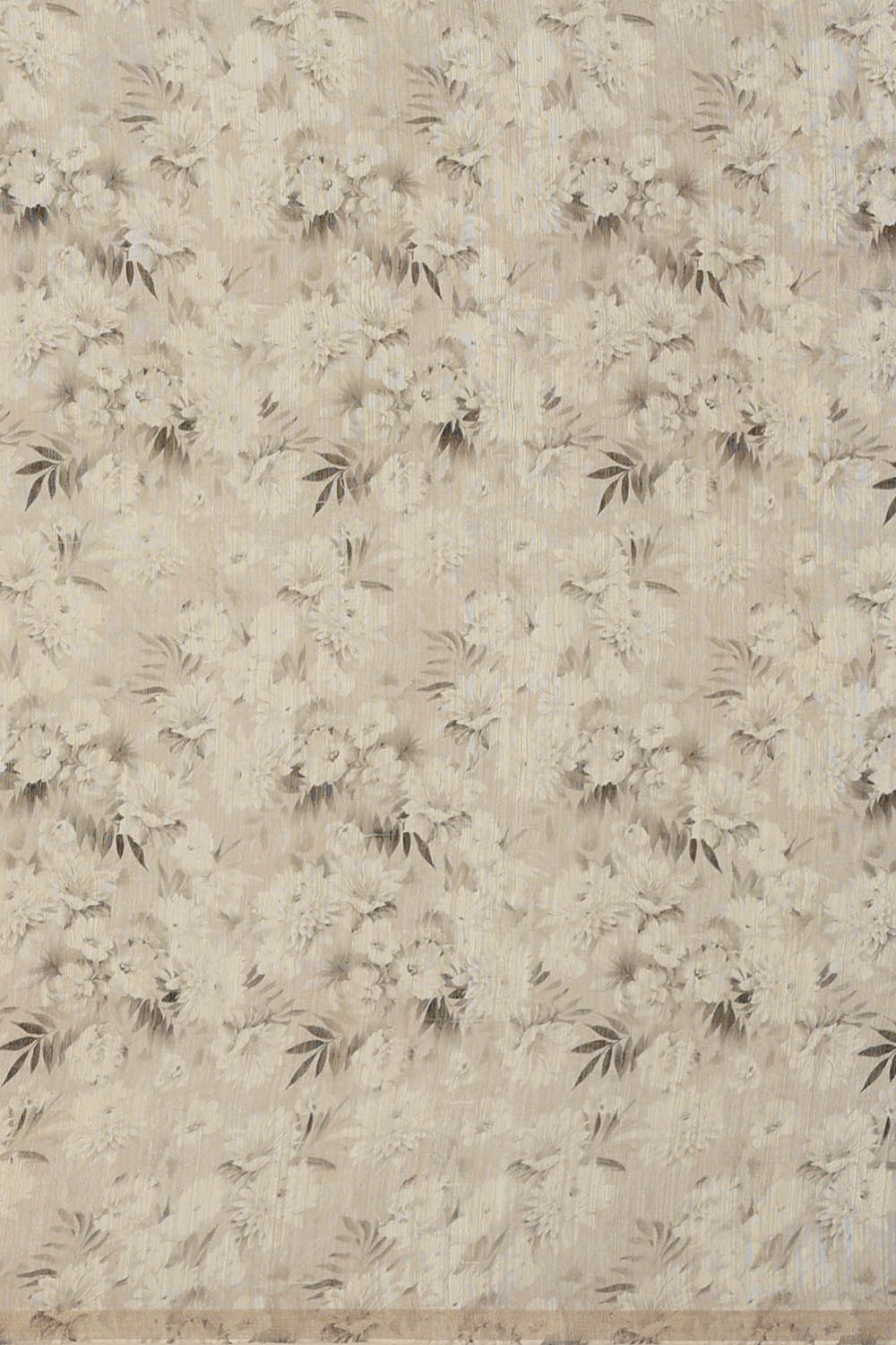Image of A Floral Printed Grey Georgette Saree