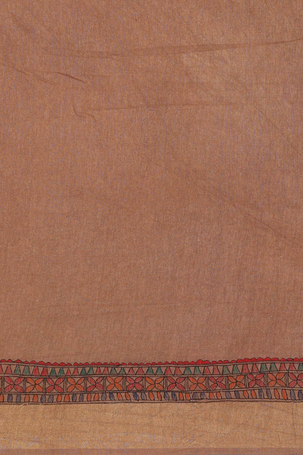 Image of Printed Tussar Dark Cream Saree