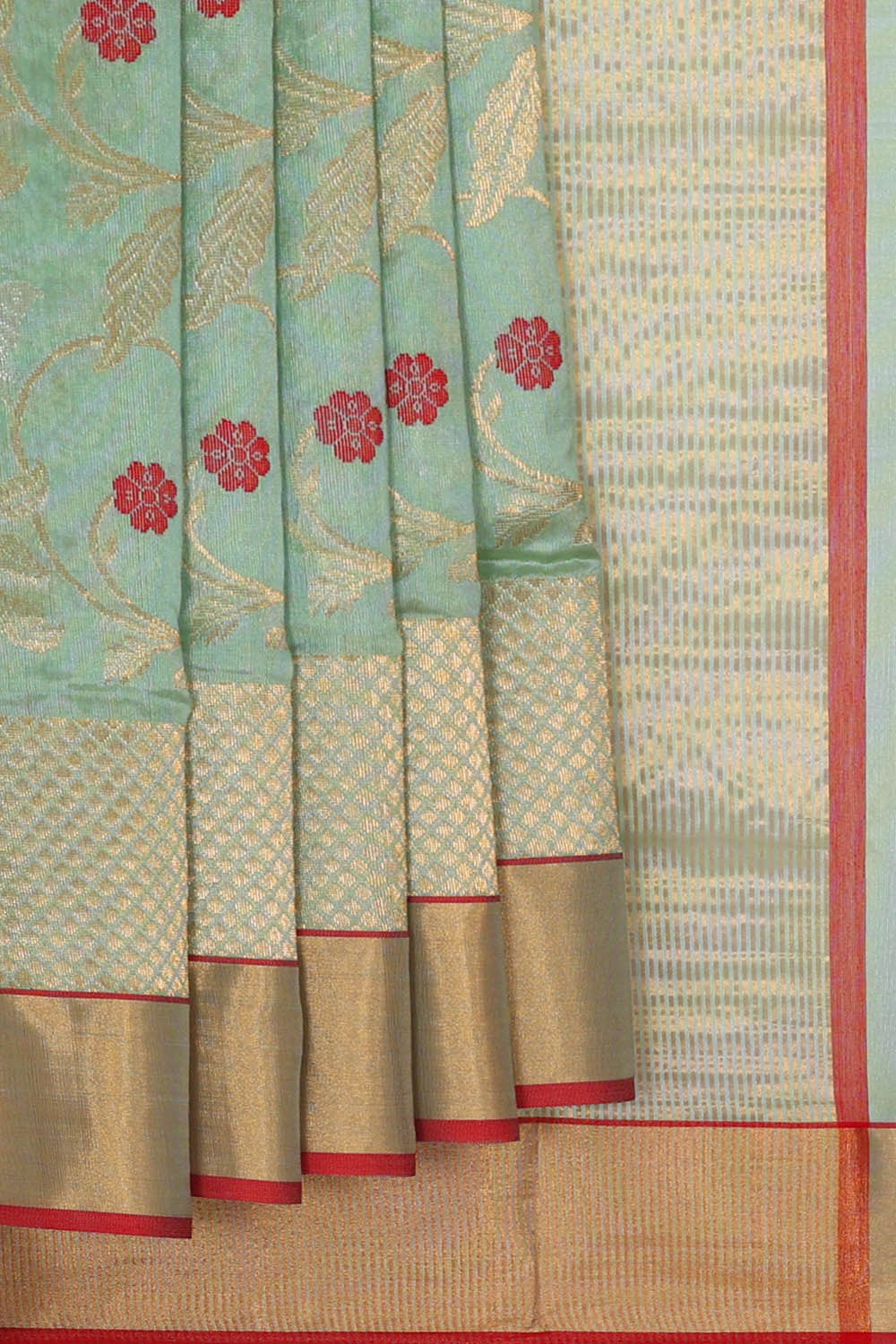 Image of Chanderi Silk Mint Green Saree