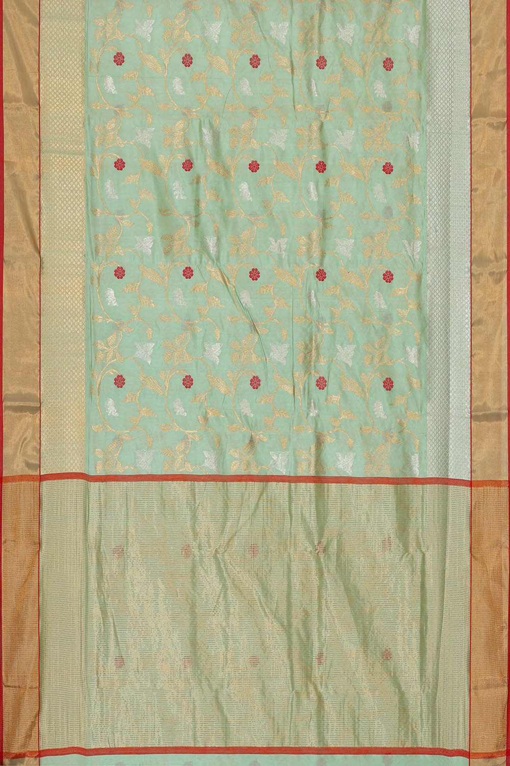 Image of Chanderi Silk Mint Green Saree