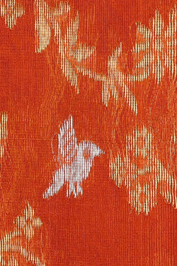 Image of Chanderi Silk Dark Orange Saree
