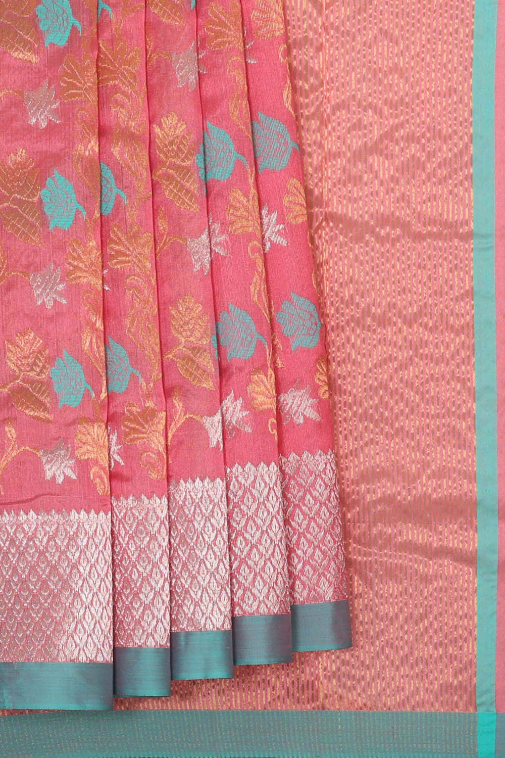 Image of Chanderi Silk Pink Saree