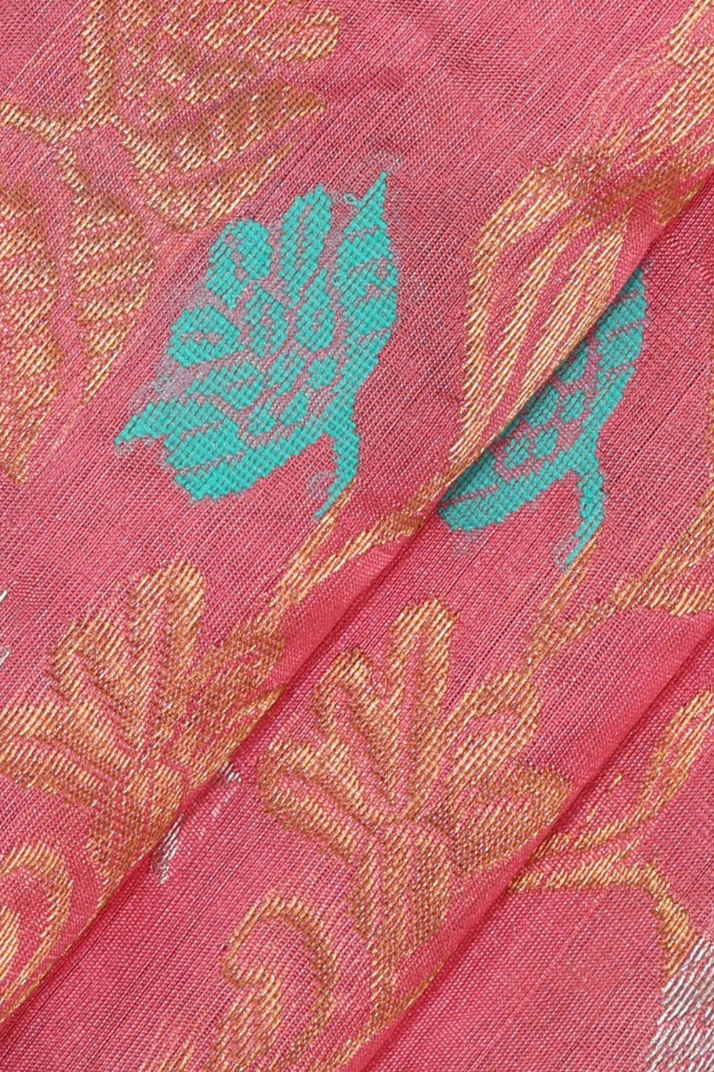 Image of Chanderi Silk Pink Saree