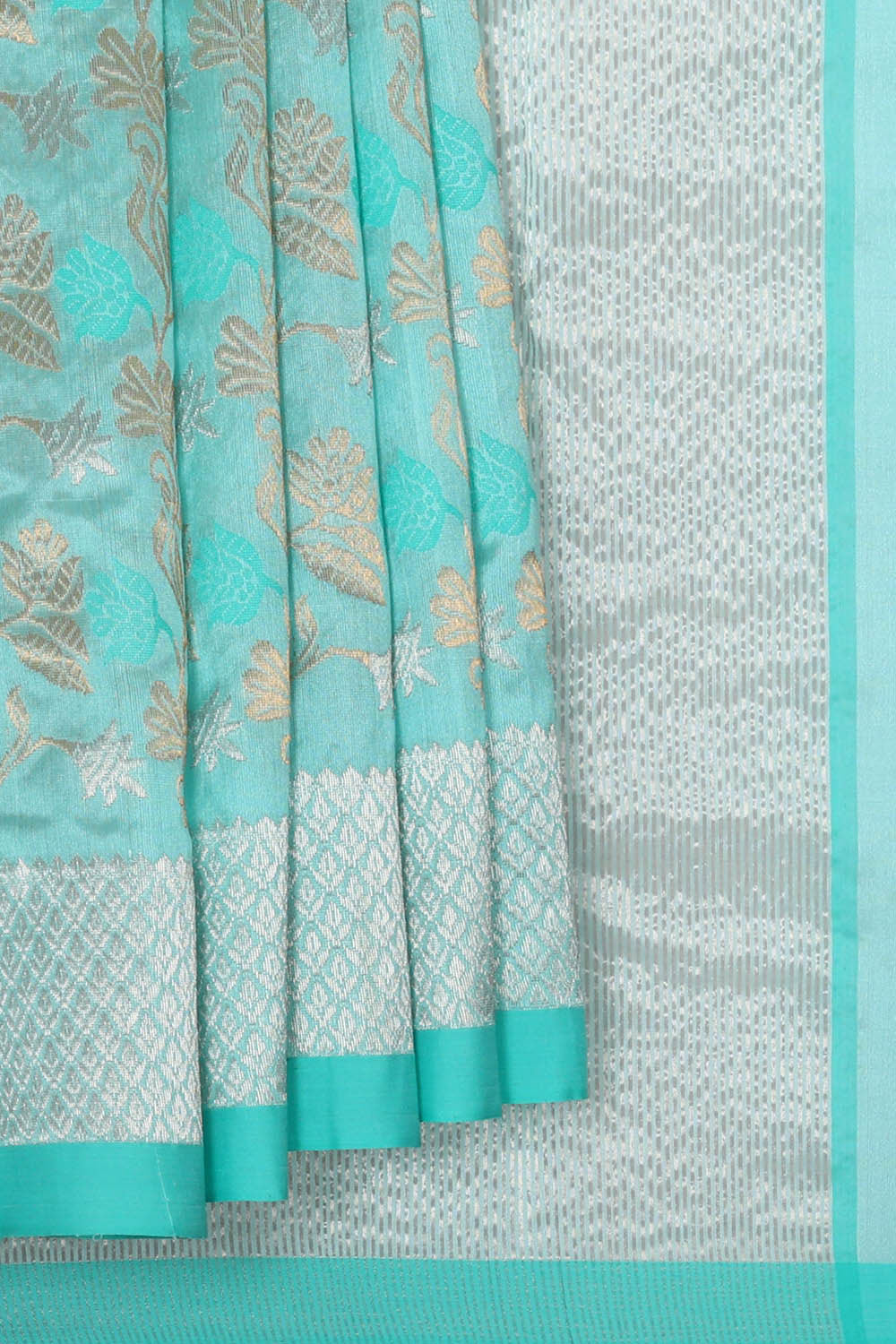 Image of Chanderi Silk Light Blue Saree