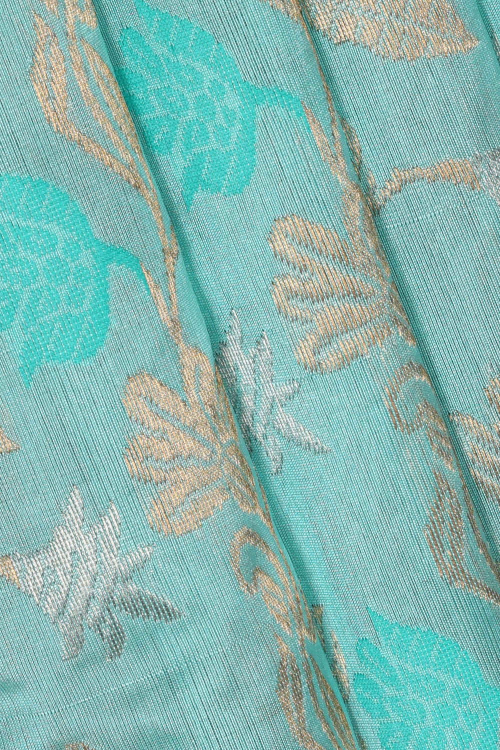 Image of Chanderi Silk Light Blue Saree