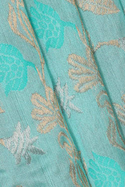 Image of Chanderi Silk Light Blue Saree